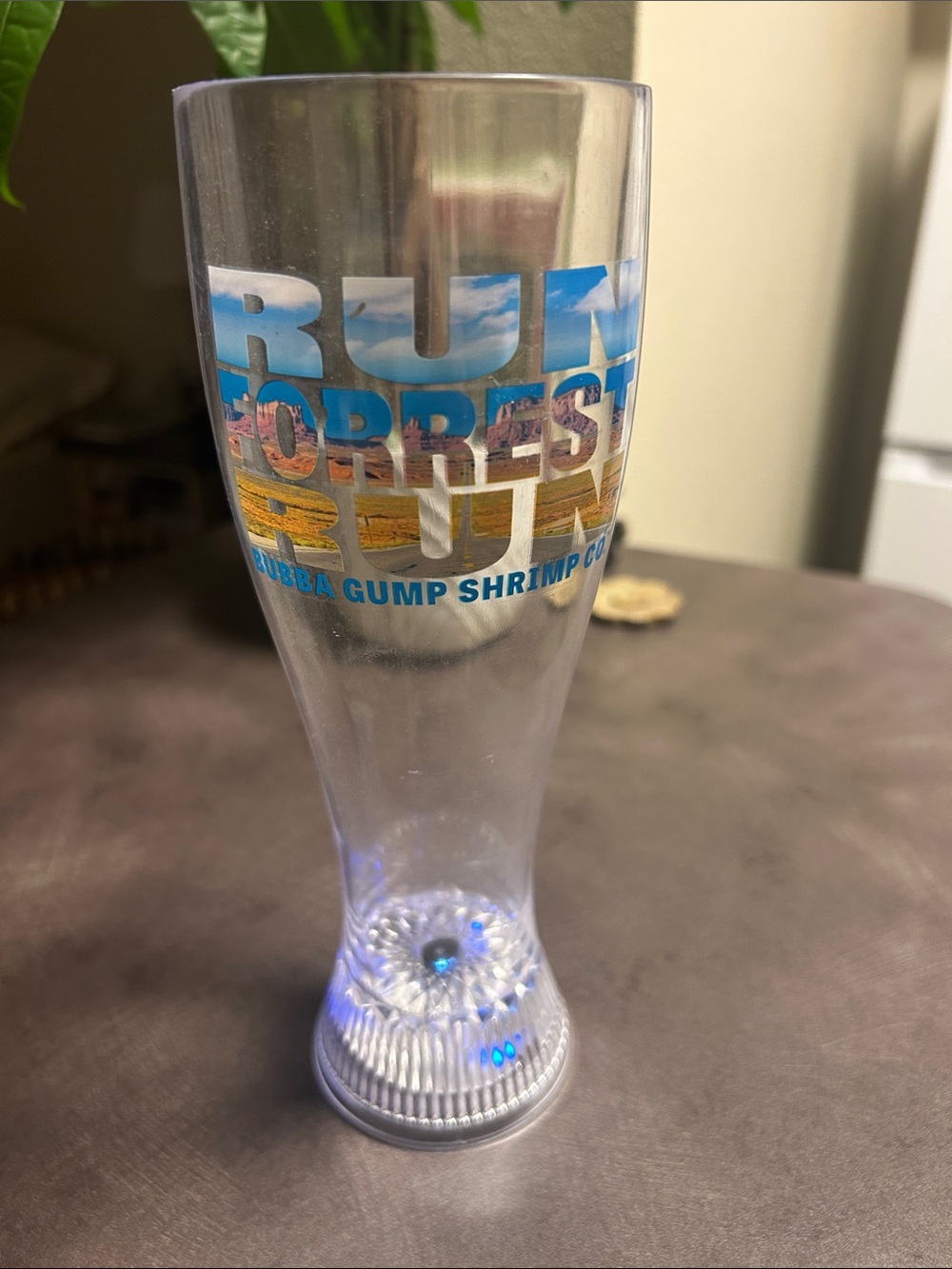 Bubba Gump Shrimp Co.🦐Run Forrest Run Tall Light-Up Plastic Pilsner-Gently Used